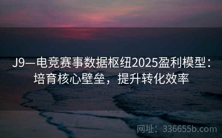 J9—电竞赛事数据枢纽2025盈利模型：培育核心壁垒，提升转化效率