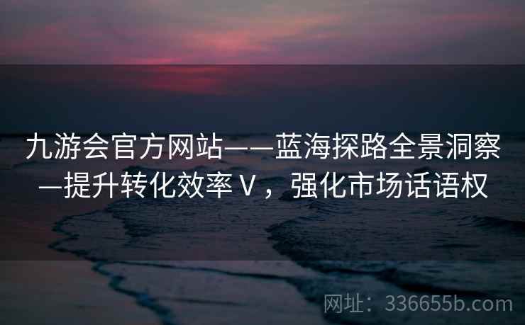 九游会官方网站——蓝海探路全景洞察—提升转化效率Ⅴ，强化市场话语权