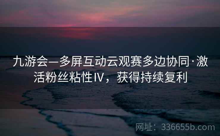 九游会—多屏互动云观赛多边协同·激活粉丝粘性Ⅳ，获得持续复利