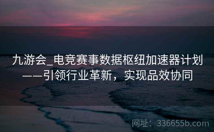 九游会_电竞赛事数据枢纽加速器计划——引领行业革新，实现品效协同